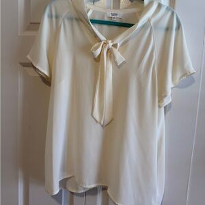 Pleione Cream Blouse with Bow Detail